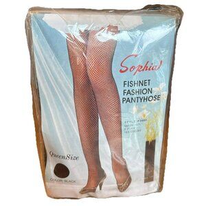 Sophia fishnet fashion pantyhose queen size black